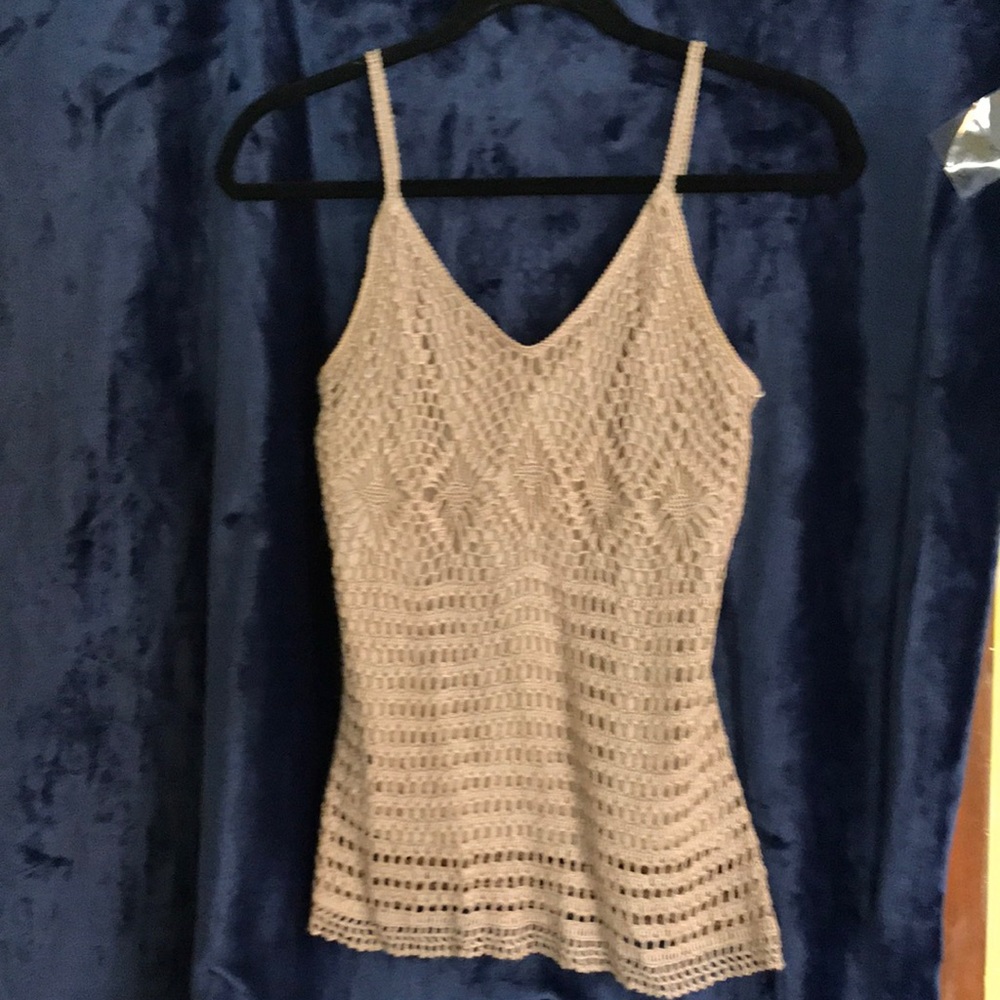 Beige crochet XS tank top shaper with a lining